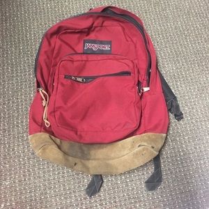 Jansport Red + Suede “Right Pack” Backpack